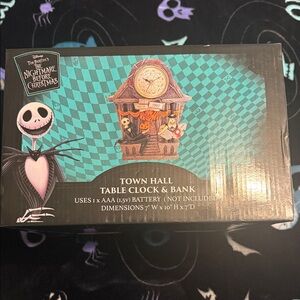Disney The Nightmare Before Christmas Town Hall Clock & Bank - Teal, Black